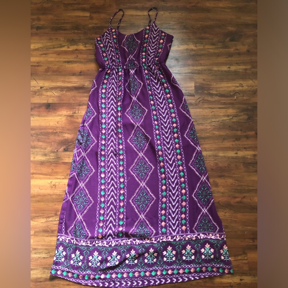 Skies are blue multi colored maxi